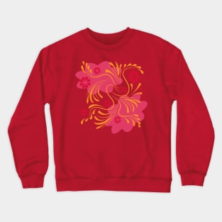 Folk flowers floral art print Flowers abstract art Crewneck Sweatshirt